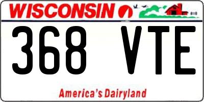 WI license plate 368VTE