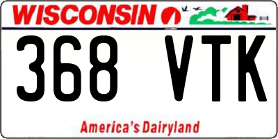 WI license plate 368VTK