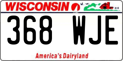 WI license plate 368WJE
