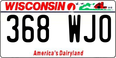 WI license plate 368WJO