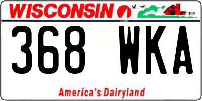 WI license plate 368WKA