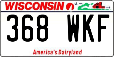 WI license plate 368WKF