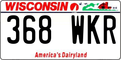 WI license plate 368WKR
