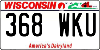 WI license plate 368WKU