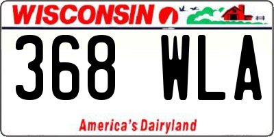 WI license plate 368WLA