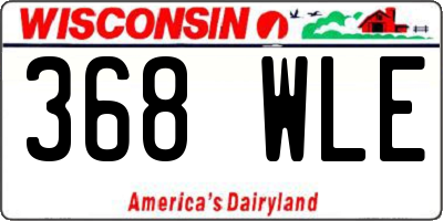 WI license plate 368WLE