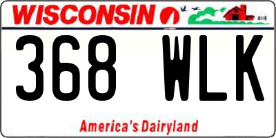 WI license plate 368WLK