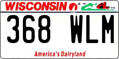 WI license plate 368WLM