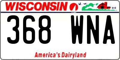 WI license plate 368WNA