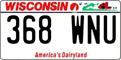 WI license plate 368WNU