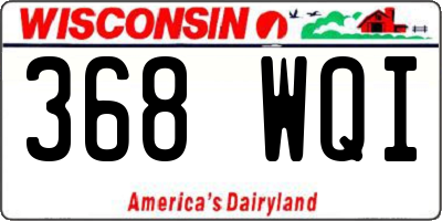 WI license plate 368WQI