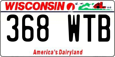 WI license plate 368WTB
