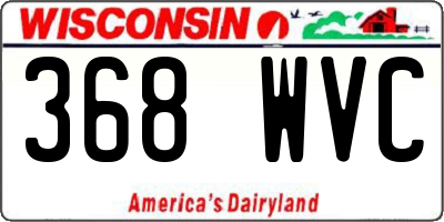WI license plate 368WVC