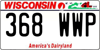 WI license plate 368WWP