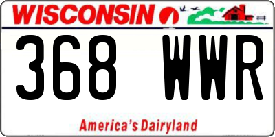 WI license plate 368WWR