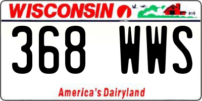 WI license plate 368WWS