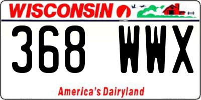 WI license plate 368WWX