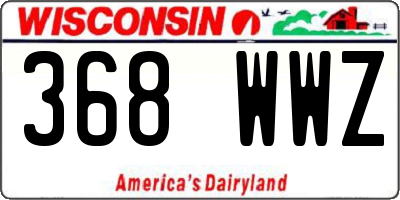WI license plate 368WWZ