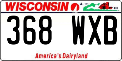 WI license plate 368WXB