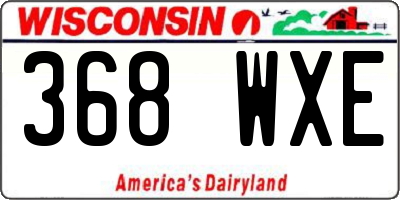 WI license plate 368WXE