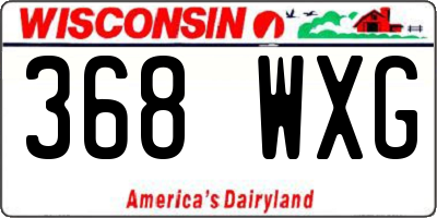 WI license plate 368WXG