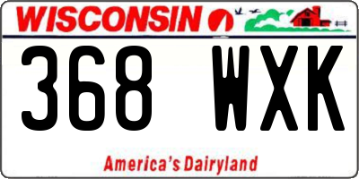 WI license plate 368WXK