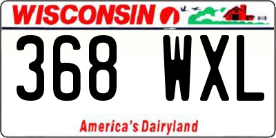 WI license plate 368WXL