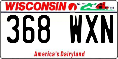 WI license plate 368WXN