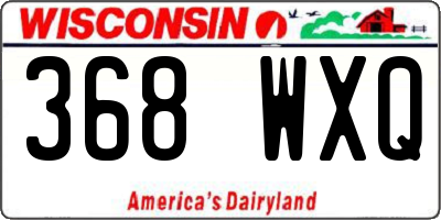 WI license plate 368WXQ