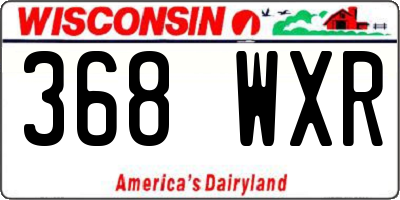WI license plate 368WXR