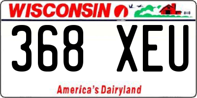 WI license plate 368XEU
