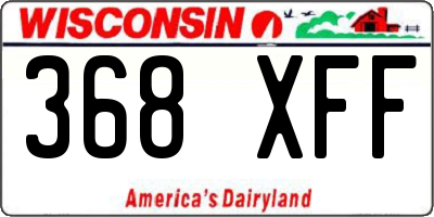WI license plate 368XFF
