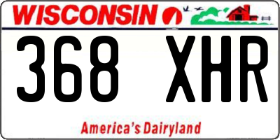 WI license plate 368XHR