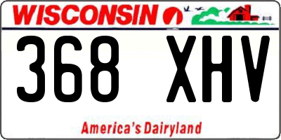 WI license plate 368XHV