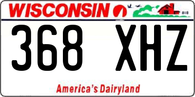 WI license plate 368XHZ