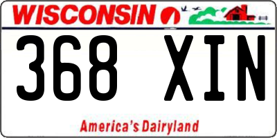 WI license plate 368XIN