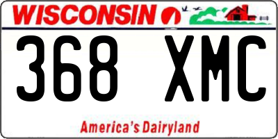 WI license plate 368XMC