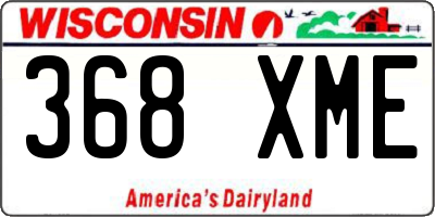 WI license plate 368XME