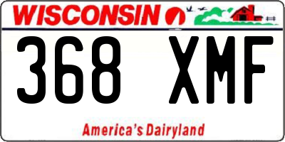 WI license plate 368XMF