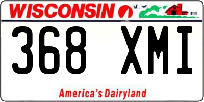 WI license plate 368XMI