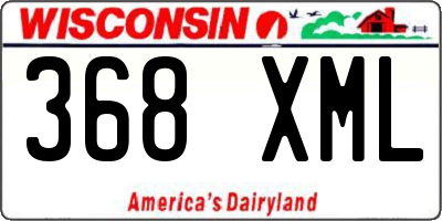 WI license plate 368XML