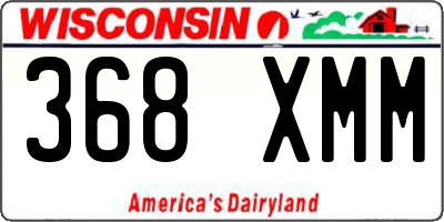 WI license plate 368XMM