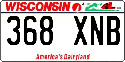 WI license plate 368XNB