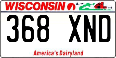 WI license plate 368XND