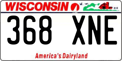 WI license plate 368XNE