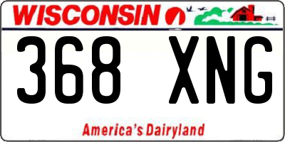 WI license plate 368XNG