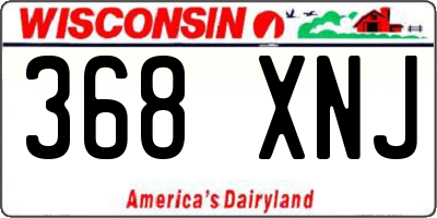 WI license plate 368XNJ