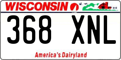 WI license plate 368XNL