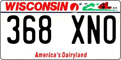 WI license plate 368XNO