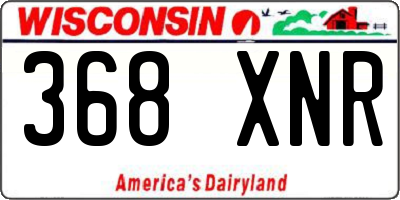 WI license plate 368XNR